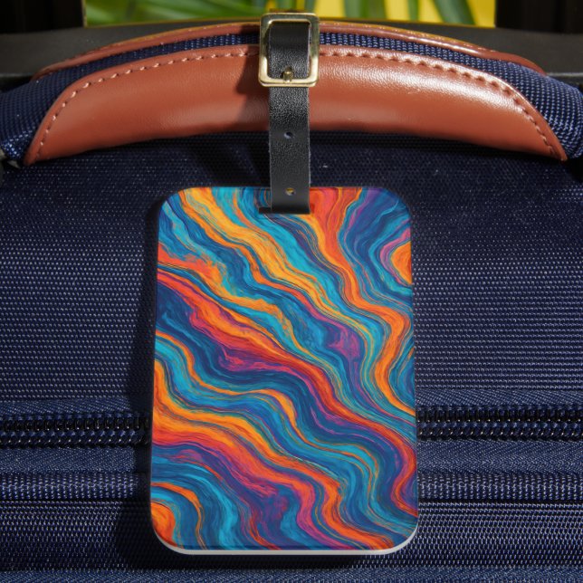 Abstract Colorful Waves Texture Bagagebricka (Framsida Insitu 2)