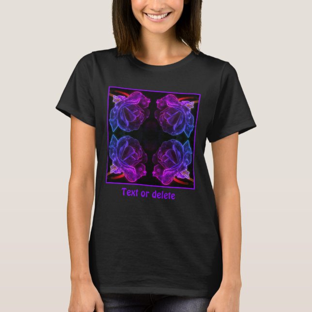 Abstract Colors Rose Fantasy Flower T Shirt (Framsida)