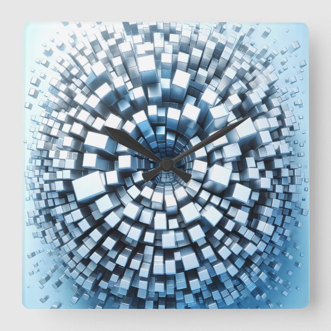 abstract concentric columns fyrkantig klocka (Framsida)