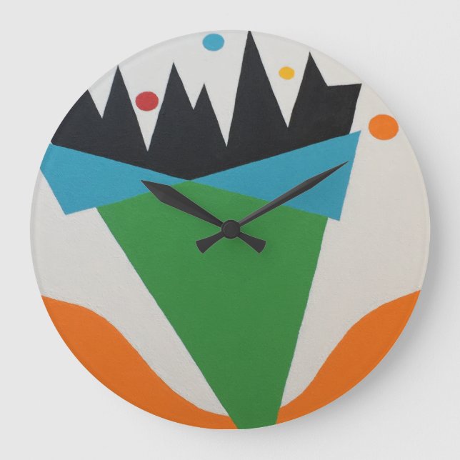 Abstract Confetti Cone Round Clock Stor Klocka (Framsida)