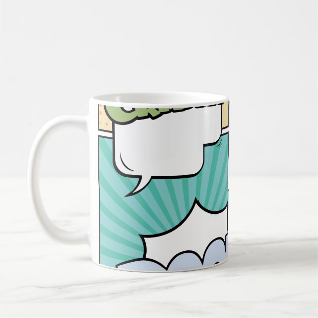 Abstract creative concept comic pop art style blan kaffemugg (Vänster)