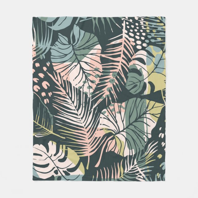 Abstract creative seamless pattern with tropical p fleecefilt (Framsidan)