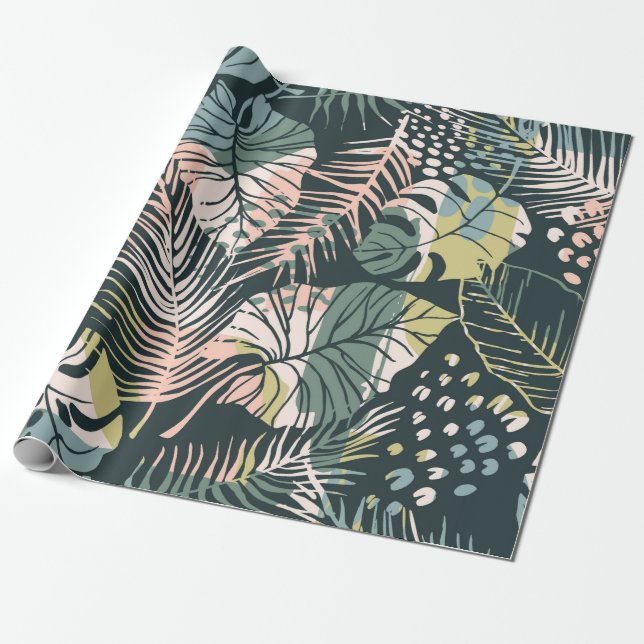 Abstract creative seamless pattern with tropical p presentpapper (Utrullad)