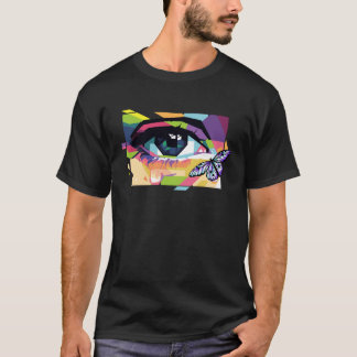 Abstract Crying Eye Purple Butterfly Soft Girl Aes T Shirt
