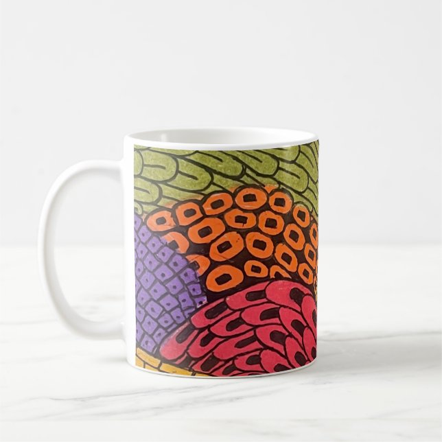 Abstract Curvy Bendy Color Pencil Landscape  Kaffemugg (Vänster)