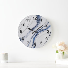 Abstract Dark Blue Green Mist Fractal Stor Klocka