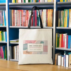 Abstract Design Kindergarten Teacher Gift Tote Bag Tygkasse