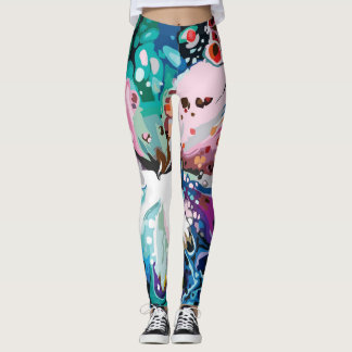 Abstract Design marmorerade Mönster Leggings