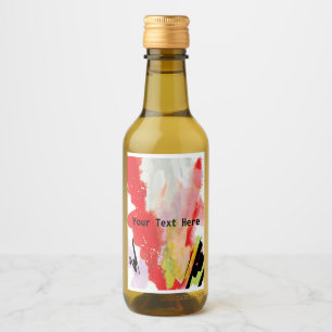 Abstract Design of Red, Grönt and Lavender Mini Vinetikett