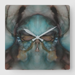 Abstract Design Scary Viking-mask Fyrkantig Klocka