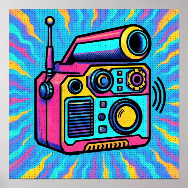 Abstract Digital Pattern Glitch Pop Wallpaper Poster (Framsidan)