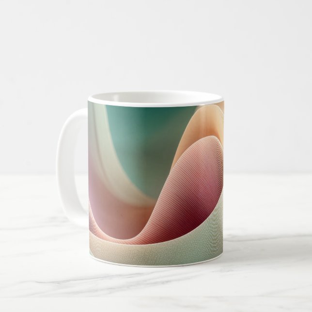 Abstract Drapery with Pastel Gradient Flow Kaffemugg (Framsida vänster)