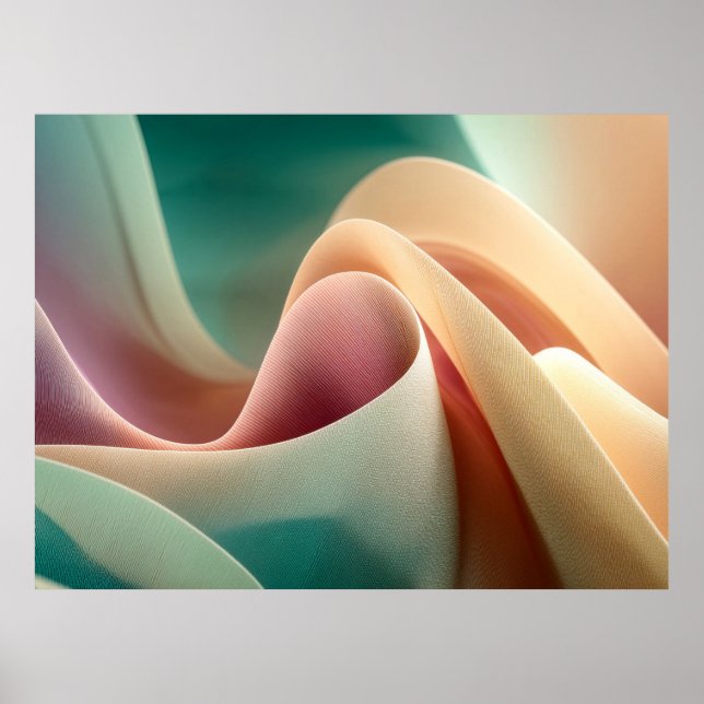 Abstract Drapery with Pastel Gradient Flow Poster (Framsidan)