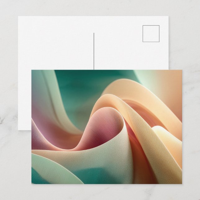 Abstract Drapery with Pastel Gradient Flow Vykort (Fram/baksida)