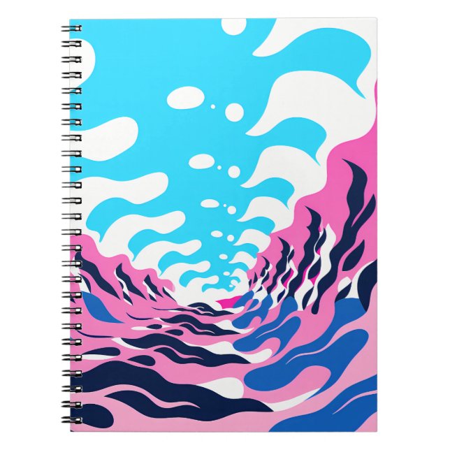 Abstract Dream Wave – Vibrant Surreal Flow Anteckningsbok (Framsidan)