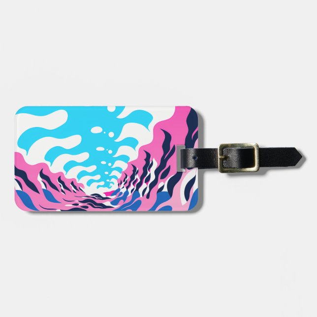 Abstract Dream Wave – Vibrant Surreal Flow Bagagebricka (Horisontell Framsida)
