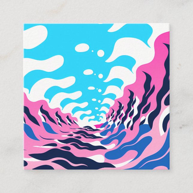 Abstract Dream Wave – Vibrant Surreal Flow Fyrkantigt Visitkort (Framsida)
