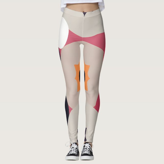 Abstract Dream Wave – Vibrant Surreal Flow Leggings (Framsida)