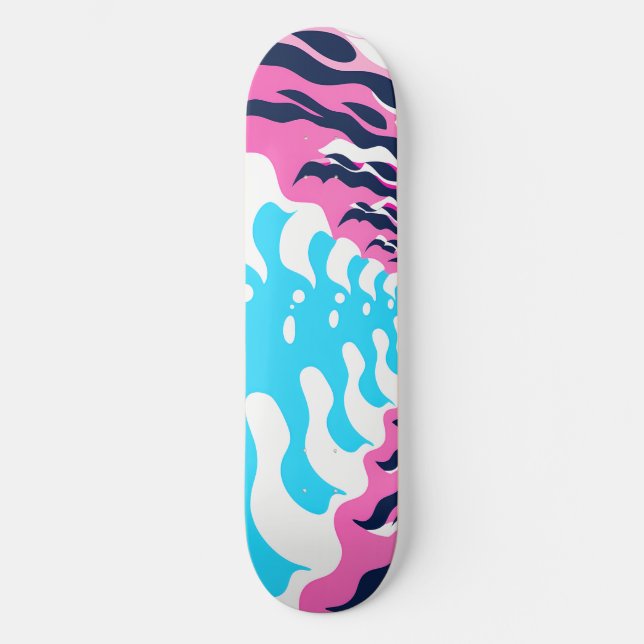 Abstract Dream Wave – Vibrant Surreal Flow Mini Skateboard Bräda 18,5 Cm (Framsida)