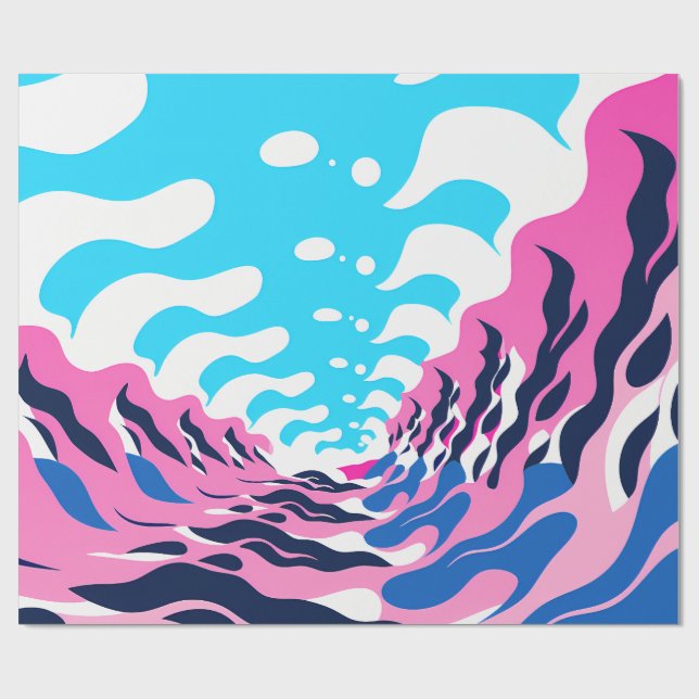 Abstract Dream Wave – Vibrant Surreal Flow Presentpapper (Platt)
