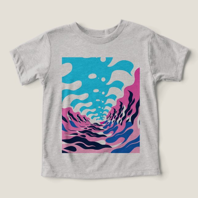 Abstract Dream Wave – Vibrant Surreal Flow T Shirt (Design Framsida)