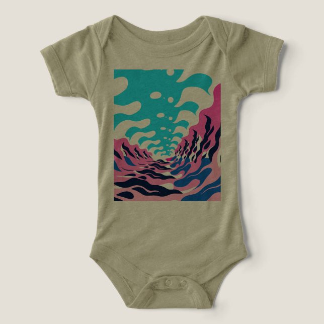 Abstract Dream Wave – Vibrant Surreal Flow T Shirt (Design Framsida)