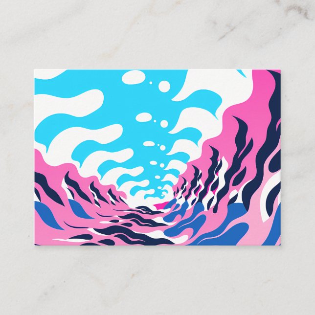 Abstract Dream Wave – Vibrant Surreal Flow Visitkort (Framsida)