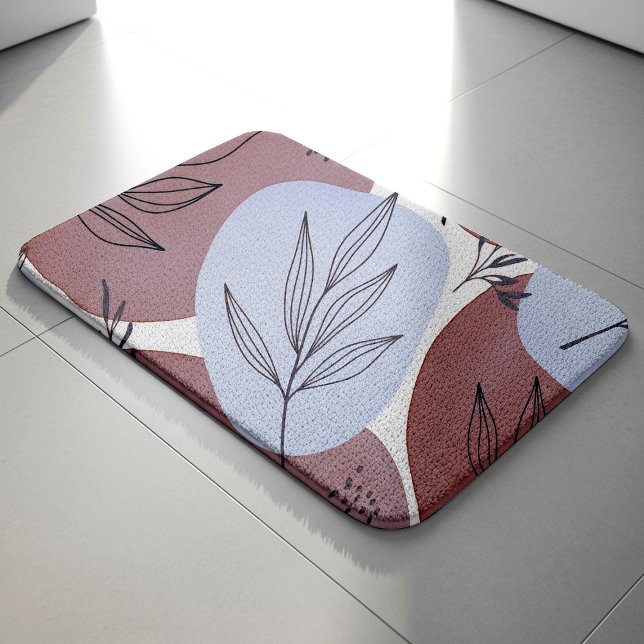 Abstract Dusty Rose and Sage Green Botanical Patte Badrumsmatta (Skapare uppladdad)