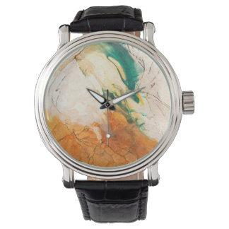 Abstract Earth Tones Marble Art Watch Armbandsur