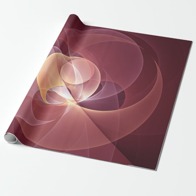 Abstract Elegant Modern Wine Red Fractal Art Presentpapper (Utrullad)