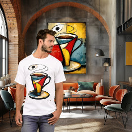Abstract Expressionist Coffee Cup | Modern Symbol T Shirt