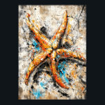 Abstract Expressionist Starfish Painting Coastal Poster<br><div class="desc">A vibrant abstract expressionist starfish painting created with bold textures and expressive color splashes. This contemporary ocean inspired artwork captures the beauty of marine life through dynamic brushstrokes,  making it a striking coastal wall art piece perfect for beach house and ocean themed decor.</div>