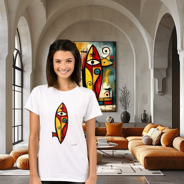 Abstract Expressionist Surfboard Art – Modern T Shirt (Skapare uppladdad)