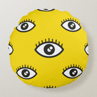 Abstract eye seamless pattern. Seamless eye backgr Rund Kudde