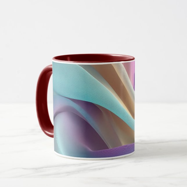 Abstract Fabric Texture in Pastel Tones Mugg (Framsida vänster)