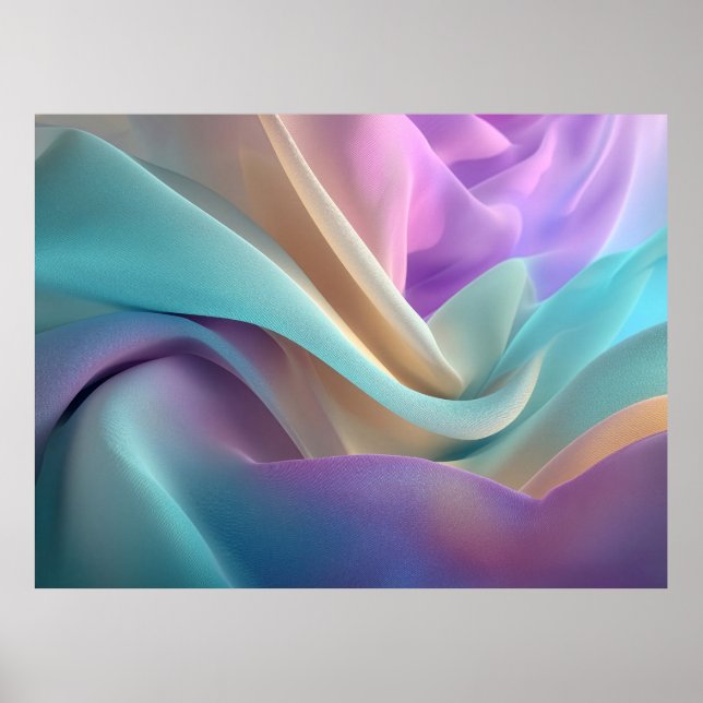 Abstract Fabric Texture in Pastel Tones Poster (Framsidan)