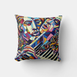 Abstract Faces and Instruments Kudde