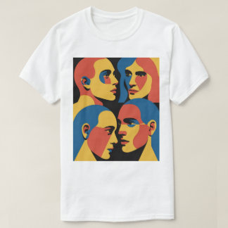 Abstract Faces Grid Art Print, Human Faces T Shirt