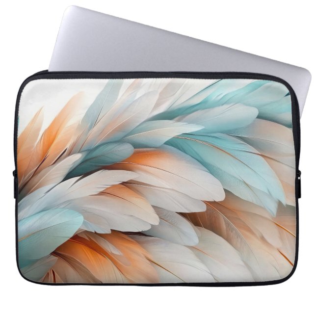 Abstract Feather Flow – Soft Elegance Laptop Fodral (Framsidan)