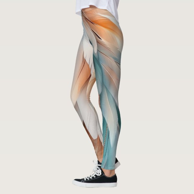 Abstract Feather Flow – Soft Elegance Leggings (Vänster)