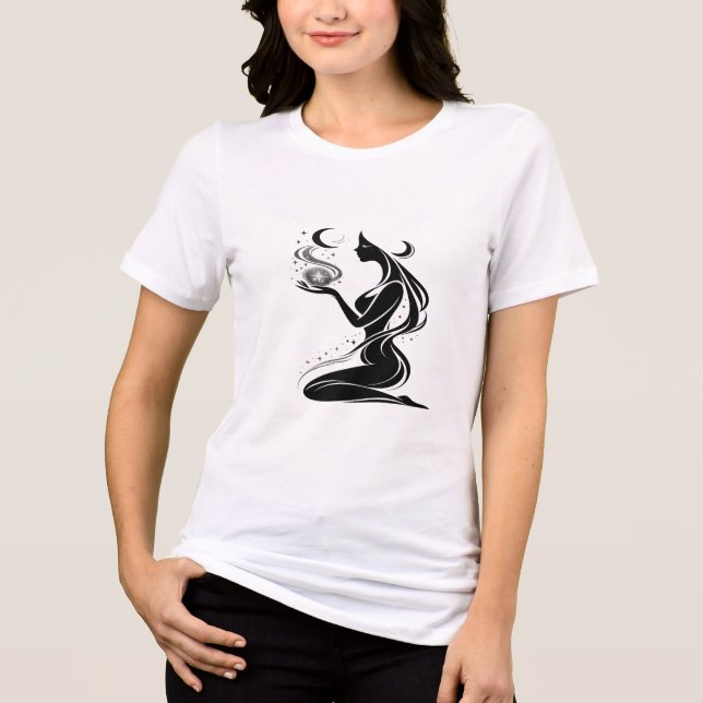 Abstract Feminine Silhouette Art T-Shirt for Women (Framsida)