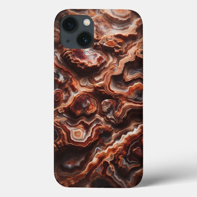 Abstract Fiery Agate Layered Phone Case - Earthy (Baksida)
