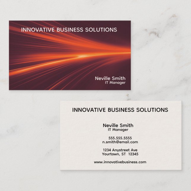 Abstract Fire Light Tech Business Computer  Visitkort (Fram/baksida)