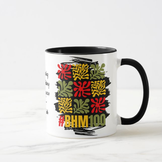 Abstract Floral 100 Centennial Black History Month Mugg (Höger)