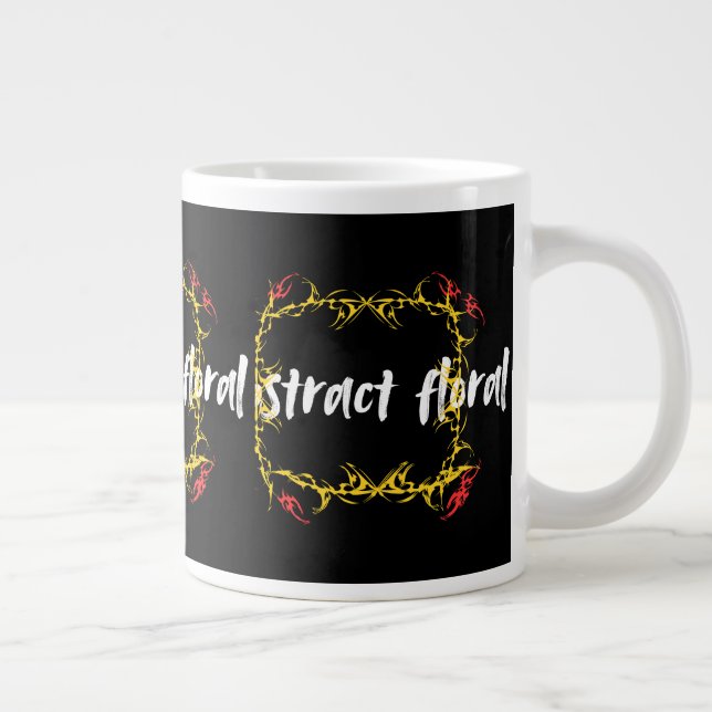 Abstract Floral Art Design | Modern Flower  Jumbo Mugg (Höger)