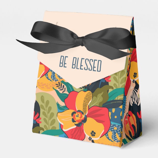 Abstract Floral Be Blessed Presentaskar (Framsidan Sidan)