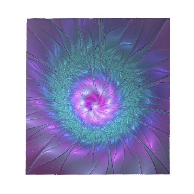 Abstract Floral Beauty Colorful Fractal Art Flower Anteckningsblock (Framsida)