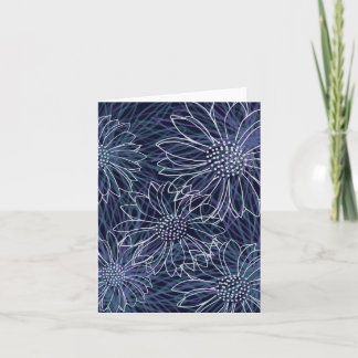 Abstract Floral Blank Note Card Tack Kort