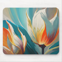 Abstract Floral Glow in Teal and Orange Musmatta