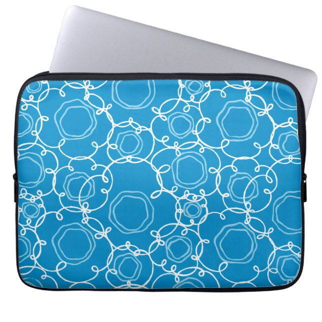 Abstract Floral Matrix (Blue) Fine Art Laptop Fodral (Framsidan)